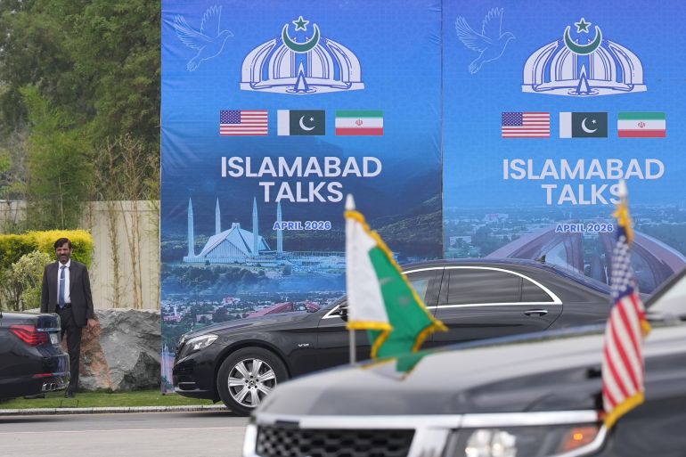 ISLAMABAD, PAKISTAN - APRIL 11: A Pakistani official is seen during the arrival of the U.S. Vice President JD Vance for talks with Iranian officials on April 11, 2026 at Islamabad, Pakistan. The proposed meeting marks a rare direct engagement between senior U.S. and Iranian officials, as Washington and Tehran seek to advance stalled negotiations over Iran's nuclear programme, with Pakistan serving as neutral ground amid persistent tensions between the two countries. (Photo by Jacquelyn Martin - Pool/Getty Images)