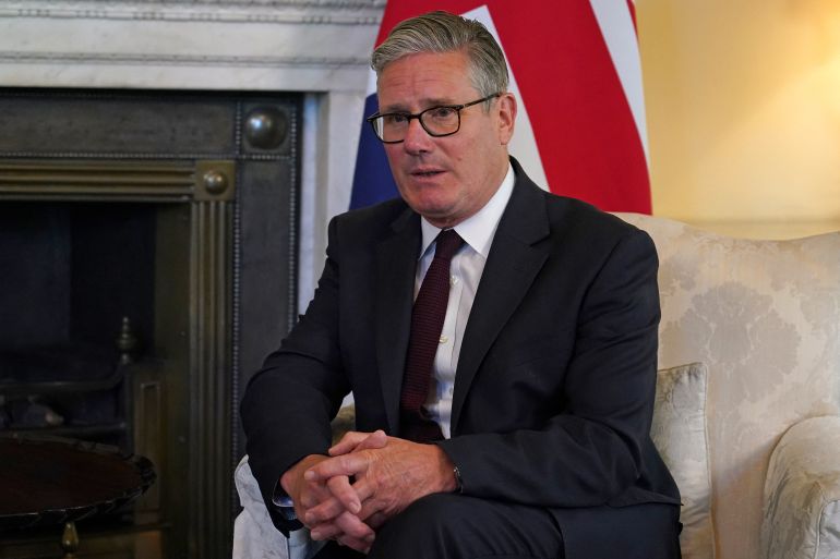 Britain's Prime Minister Keir Starmer listens as he talks with NATO Secretary General Mark Rutte (unseen) during their meeting inside 10 Downing Street in central London on June 29, 2026. (Photo by Alberto Pezzali / POOL / AFP)
