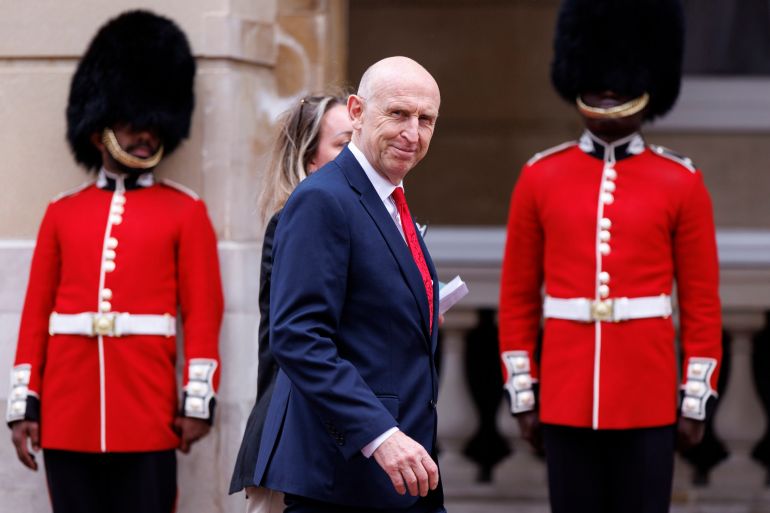 epa13030773 (FILE) - Britain's Secretary of State for Defence John Healey arrives at Lancaster House for the annual AUKMIN Summit in London, Britain, 10 June 2026 (reissued 11 June 2026). Healey resigned from his post as Defence Secretary on 11 June 2026 following a disagreement over military spending plans. EPA/TOLGA AKMEN / POOL